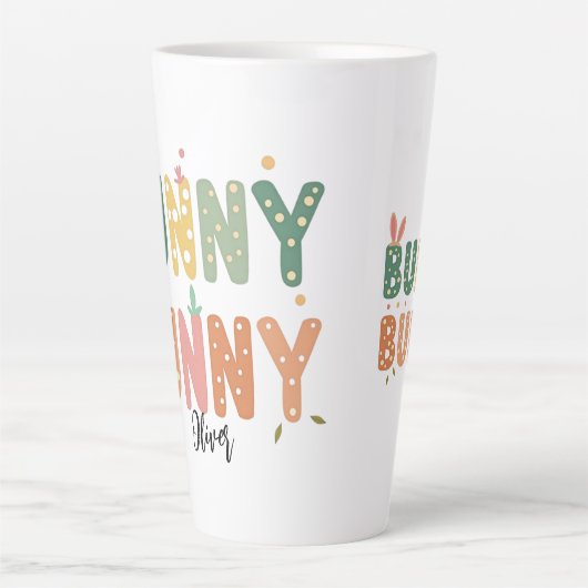 Retro Bunny: Bunny Bliss Latte Mok (Voorkant)