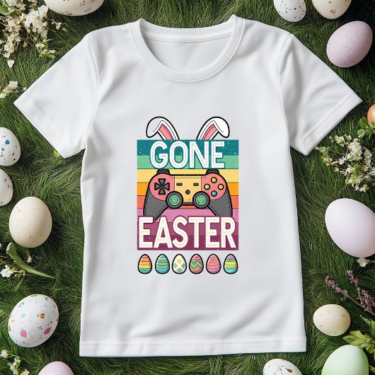 Retro Bunny Easter Gamer Controller T-shirt