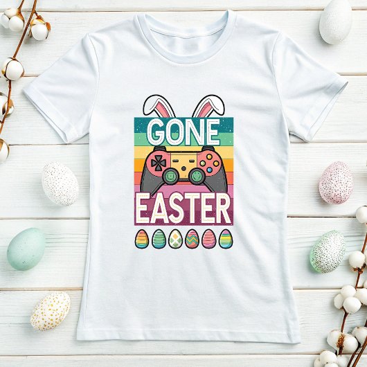Retro Bunny Easter Gamer Controller T-shirt