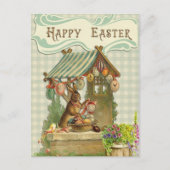  Retro Bunny met paaseieren Briefkaart (Voorkant)