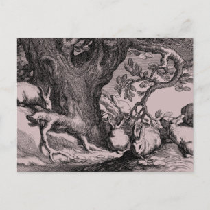 Retro  Bunny Rabbits Briefkaart