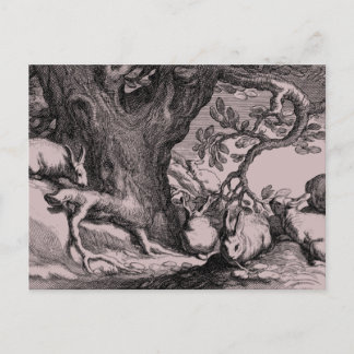 Retro  Bunny Rabbits Briefkaart