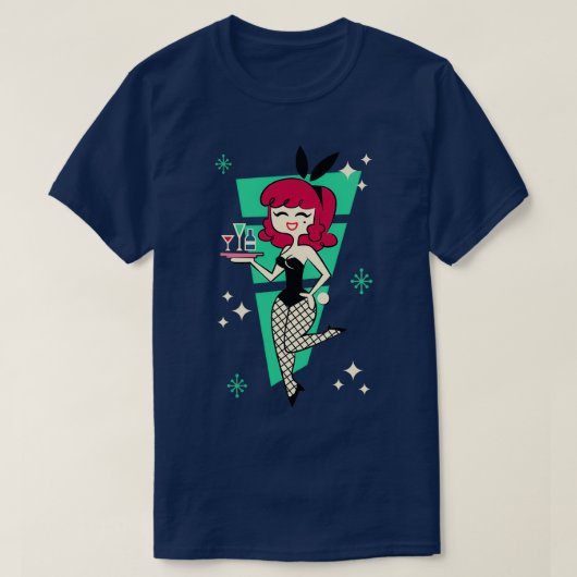 Retro Bunny Redhead Pinup T-shirt (Design voorkant)