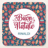 Retro Buon Natale Kartonnen Onderzetters (Voorkant)