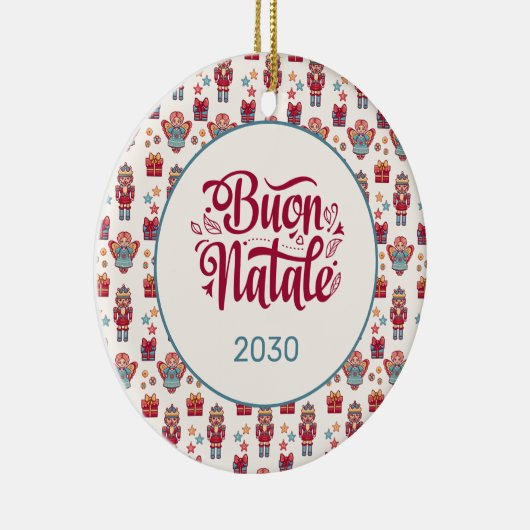 Retro Buon Natale Keramisch Ornament (Rechts)