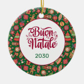 Retro Buon Natale Persoonlijk Keramisch Ornament (Voorkant)