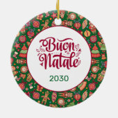 Retro Buon Natale Persoonlijk Keramisch Ornament (Achterkant)