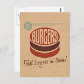 Retro Burger Briefkaart (Voorkant / Achterkant)
