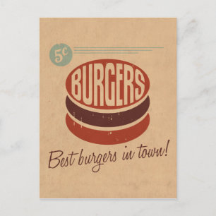 Retro Burger Briefkaart