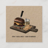 Retro Burger Kraft Visitekaartje (Voorkant)