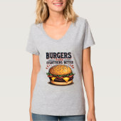 Retro Burger Lover  Typografie Food Art T-shirt (Voorkant)