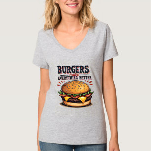 Retro Burger Lover  Typografie Food Art T-shirt