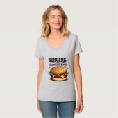 Retro Burger Lover  Typografie Food Art T-shirt (Voorkant volledig)