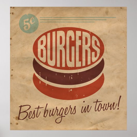 Retro Burger Poster (Voorkant)