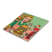 Retro Burger Strips Tegeltje (Zijkant)