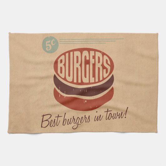 Retro Burger Theedoek (Horizontaal)