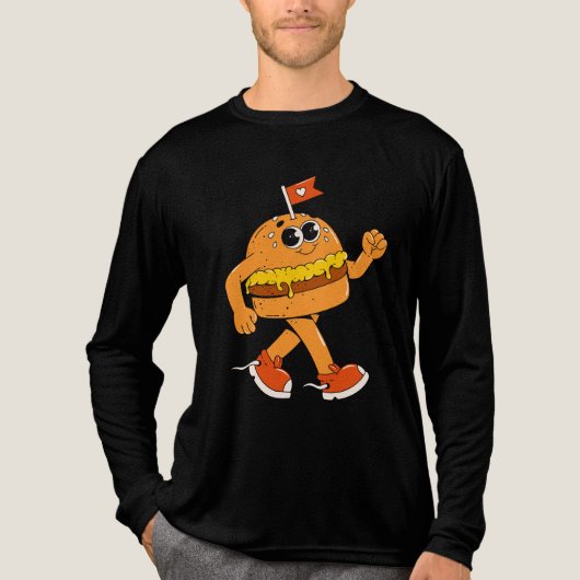 Retro Burger Tri-Blend Shirt (Voorkant volledig)