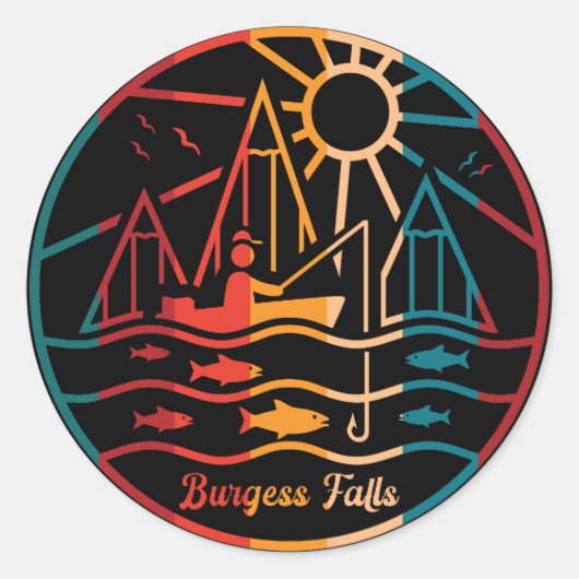 Retro Burgess-Herfsten Gevist Ronde Sticker (Voorkant)