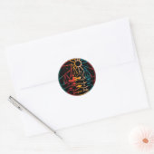 Retro Burgess-Herfsten Gevist Ronde Sticker (Envelop)
