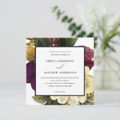 RETRO BURGUNDY HERFST GEEL PLANNEN KAART (Staand voorkant)