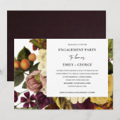  RETRO BURGUNDY RED OCHRE FLORAL VERLOVING KAART (Voorkant / Achterkant)