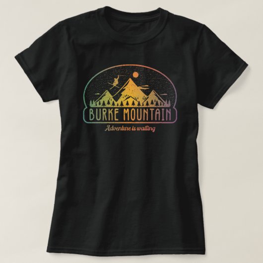Retro Burke Mountain Adventure wacht T-shirt (Design voorkant)