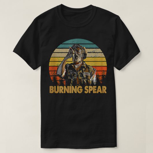 Retro  Burning Art Spear Music Jamaican Sin T-shirt (Design voorkant)