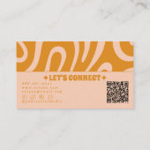 Retro Burnt Orange Terracotta QR Code Boho Groovy Visitekaartje (Achterkant)
