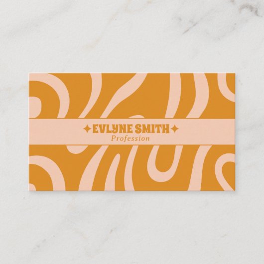 Retro Burnt Orange Terracotta QR Code Boho Groovy Visitekaartje (Voorkant)