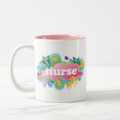 Retro Burst NURSE Gift Tweekleurige Koffiemok (Links)
