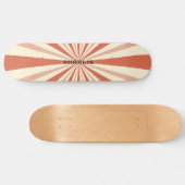 Retro Burst Terracotta Aangepaste persoonlijke naa Persoonlijk Skateboard (Horizontaal)
