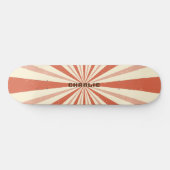 Retro Burst Terracotta Aangepaste persoonlijke naa Persoonlijk Skateboard (Horizontaal)