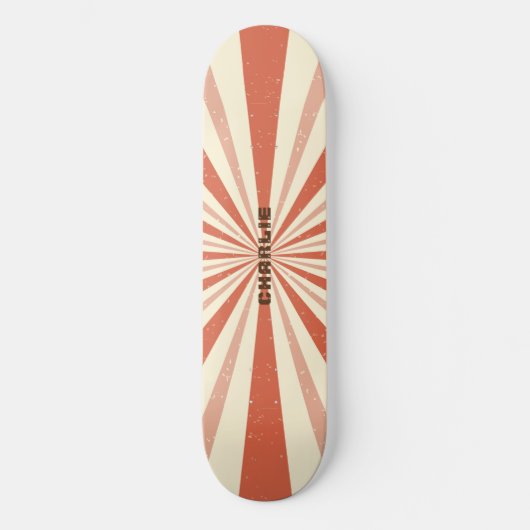 Retro Burst Terracotta Aangepaste persoonlijke naa Persoonlijk Skateboard (Voorkant)