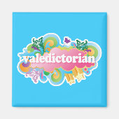 Retro Burst Valedictorian Afstuderen Gift Magneet (Voorkant)