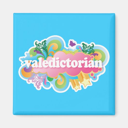 Retro Burst Valedictorian Afstuderen Gift Magneet (Voorkant)