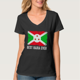 Retro Burundi Flag Best Nana Ever Moederdag T-shirt