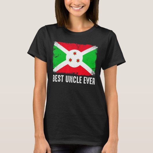 Retro Burundi Flag Best oom Ever Vaderdag T-shirt (Voorkant)