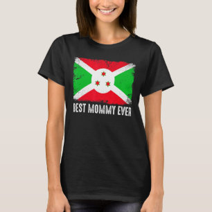 Retro Burundi vlag beste mama ooit Moederdag T-shirt