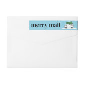 Retro Bus Merry Mail Kerstboom Sneeuw Winter (Achterkant)