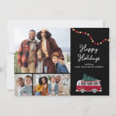 Retro Bus Plattegrond Kerstkaart (Voorkant)