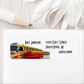Retro Bus Reizen Vakantie Adres Label (Insitu)