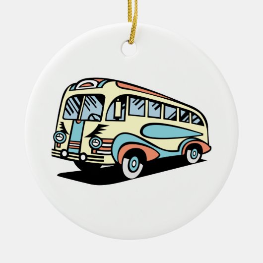 retro bus touringcar keramisch ornament (Voorkant)