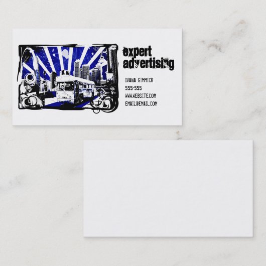 Retro Bus Visitekaartje (Voorkant / Achterkant)