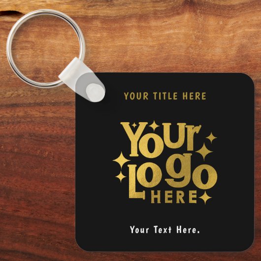 Retro Business Logo QR Code & tekst Dubbelzijdig Sleutelhanger (Voorkant)