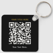 Retro Business Logo QR Code & tekst Dubbelzijdig Sleutelhanger (Achterkant)