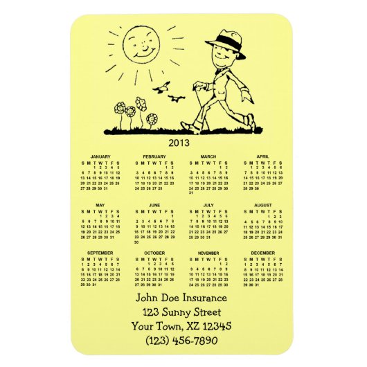 Retro Business Man 2013 Agenda Magneet (Verticaal)