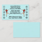 Retro Business Punch-kaarten Dames Happy Lady Klantenkaartje (Voorkant / Achterkant)