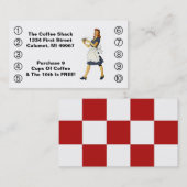 Retro Business Punch Kaarten Diner Happy Waitress Klantenkaartje (Voorkant / Achterkant)