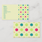 Retro Business Snoep Muzieknoten Pattern Visitekaartje (Voorkant / Achterkant)