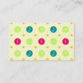 Retro Business Snoep Muzieknoten Pattern Visitekaartje (Achterkant)